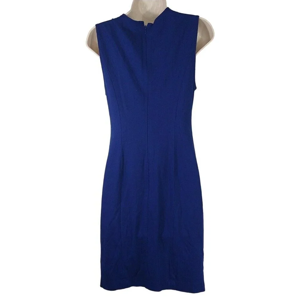 Philosophy Republic Knotted V-neck Sheath Dress Women Size S Blue - Picture 3 of 7